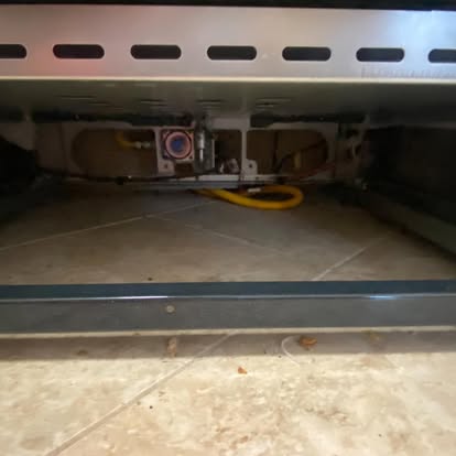 Deep cleaned under the stove